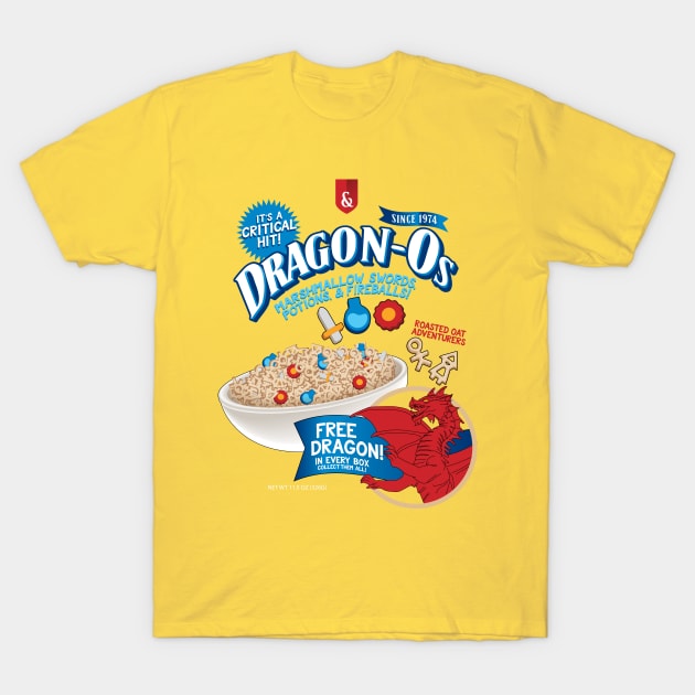 Dragon-Os Cereal Dungeons and Dragons Cereal T-Shirt by Natural 20 Shirts